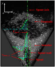 Granular materials in spouted beds